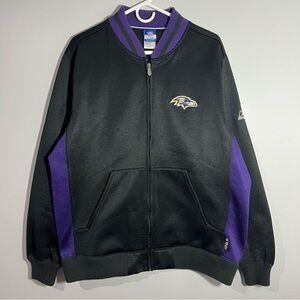 Reebok NFL Baltimore Ravens Football Black Purple Varsity Jacket Mens Medium